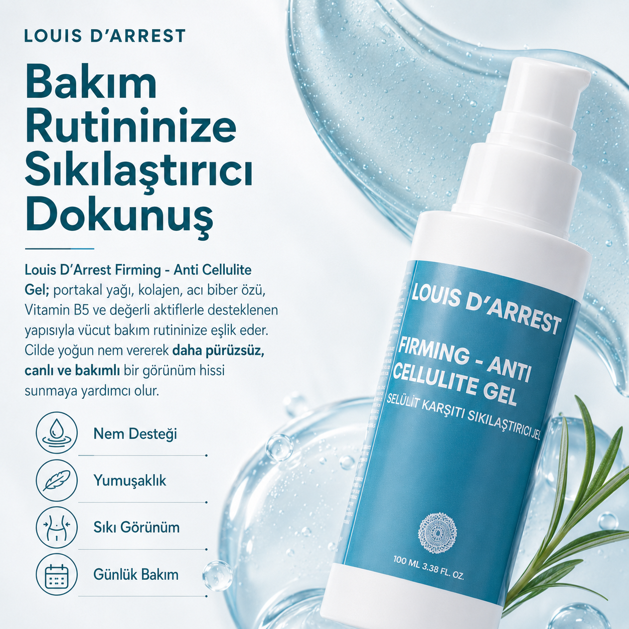 Body Sculpt Sıkılaştırıcı Vücut Jeli - Selülit Karşıtı Bakım Jeli, Kolajen & Vitamin B5, 100 ml