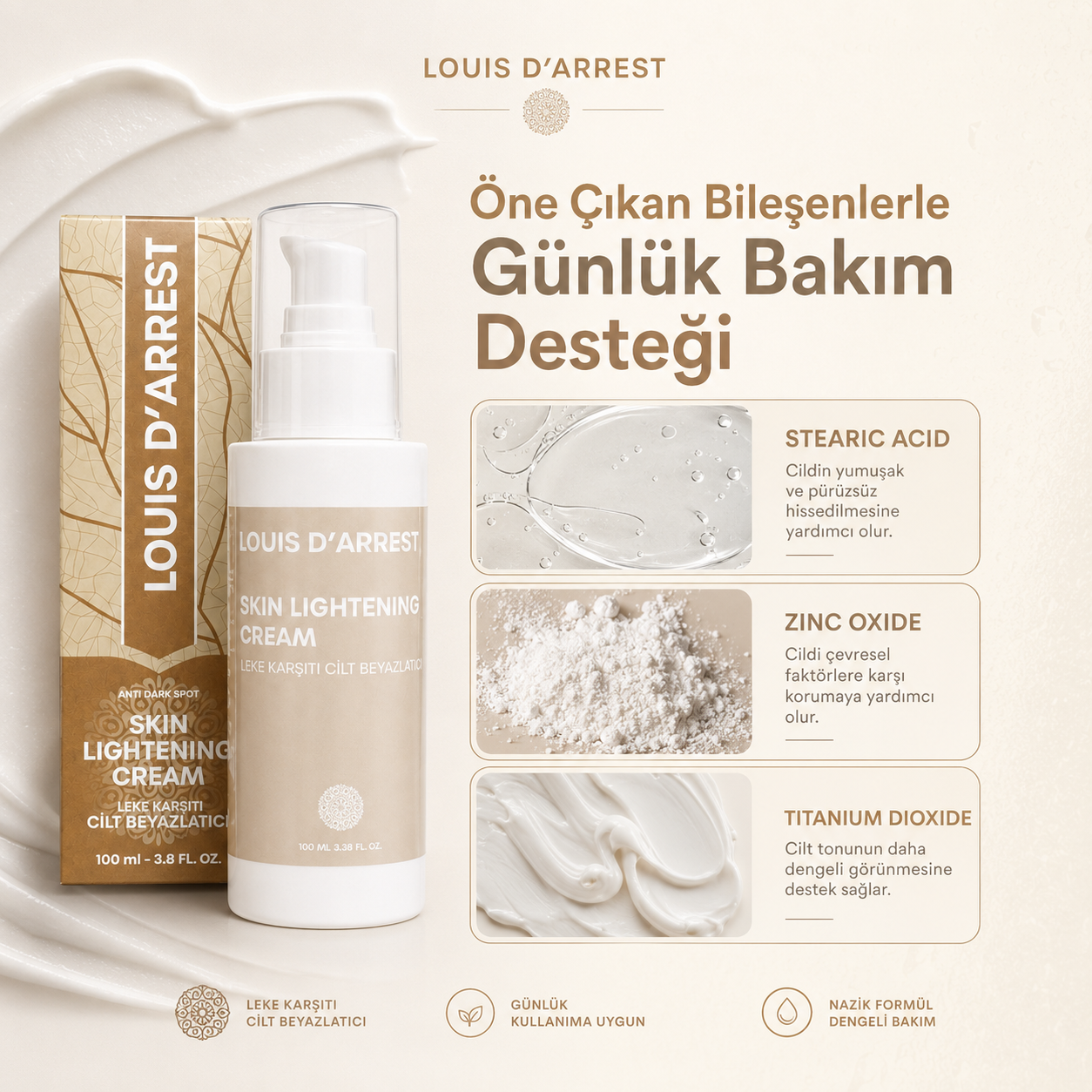 Leke Karşıtı Cilt Beyazlatıcı Krem 100 ml
