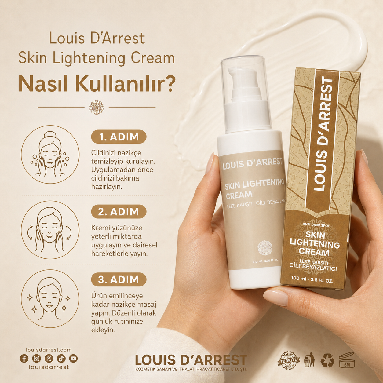 Leke Karşıtı Cilt Beyazlatıcı Krem 100 ml