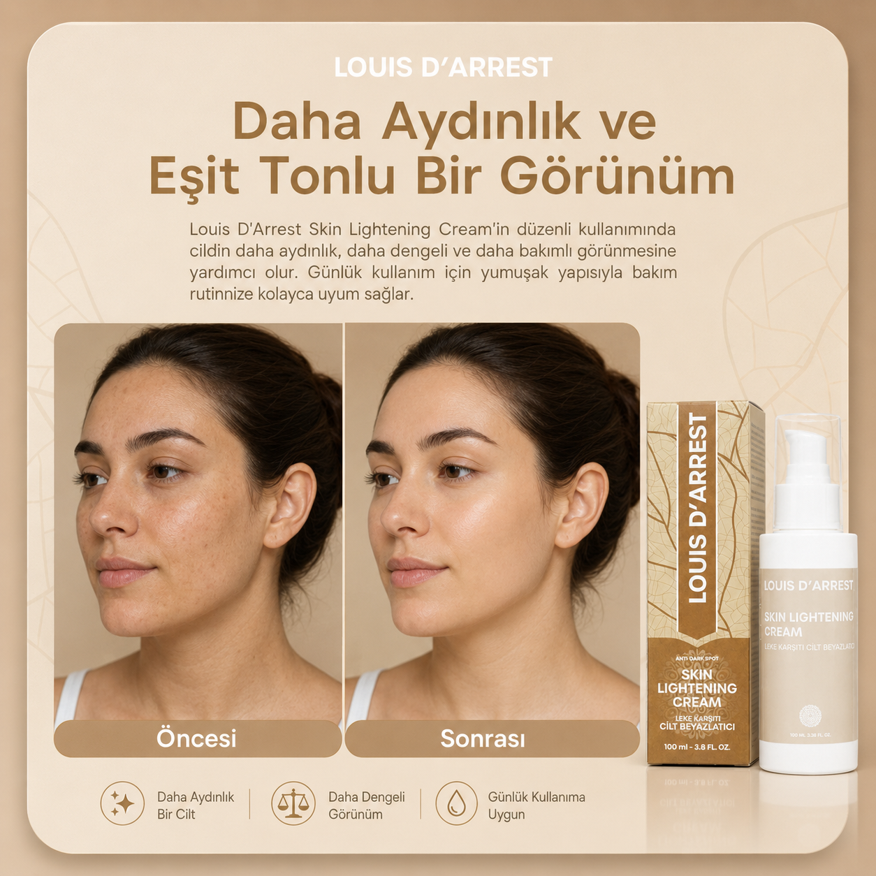 Leke Karşıtı Cilt Beyazlatıcı Krem 100 ml