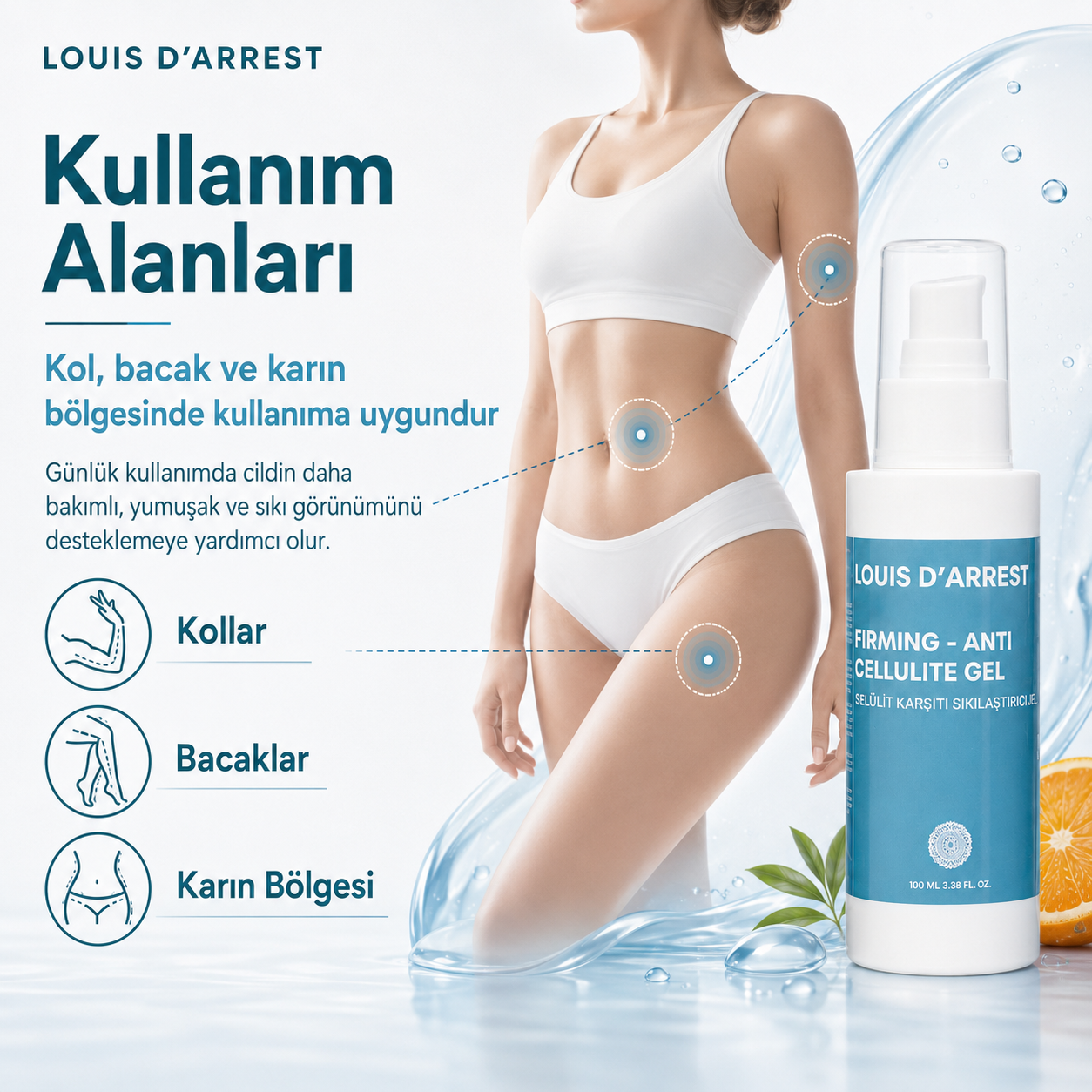 Body Sculpt Sıkılaştırıcı Vücut Jeli - Selülit Karşıtı Bakım Jeli, Kolajen & Vitamin B5, 100 ml