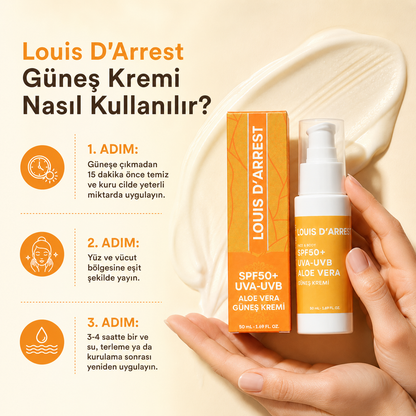 SPF50+ UVA-UVB Aloe Vera Güneş Kremi 50 ml