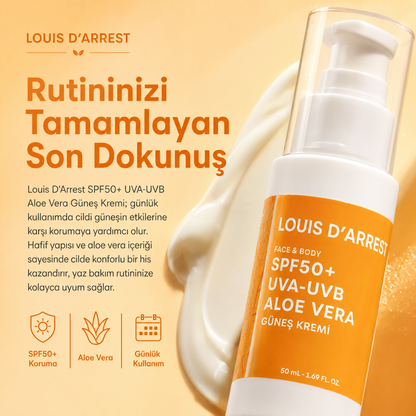 SPF50+ UVA-UVB Aloe Vera Güneş Kremi 50 ml