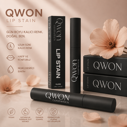Qwon Lip Stain – +10 Saat Kalıcı & Suya Dayanıklı